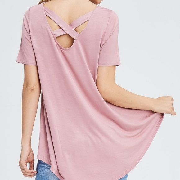LAST Crossed Back Top in MAUVE 08016 - Picture 2 of 4